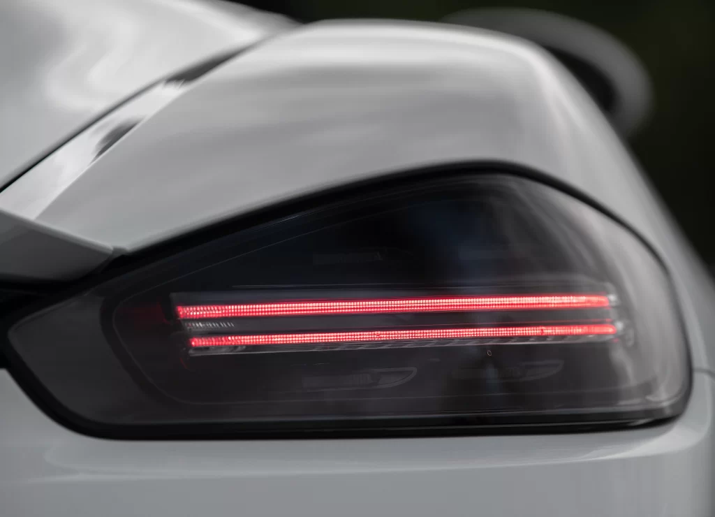 Porsche Tail Light Detail White Car Photography