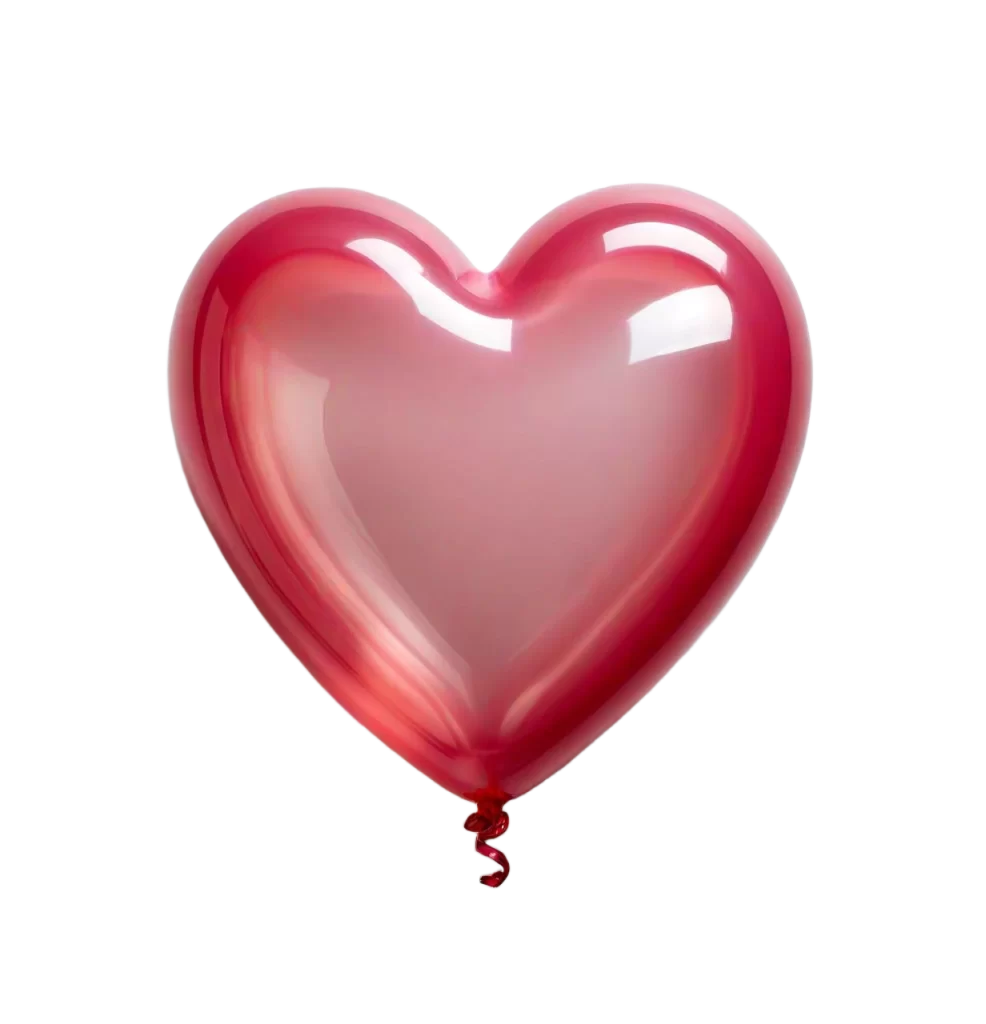 Red Heart Balloon White Background