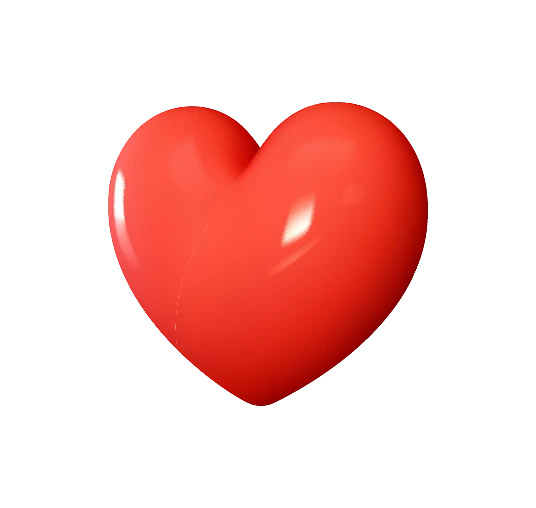 White Heart Bold 3D Background