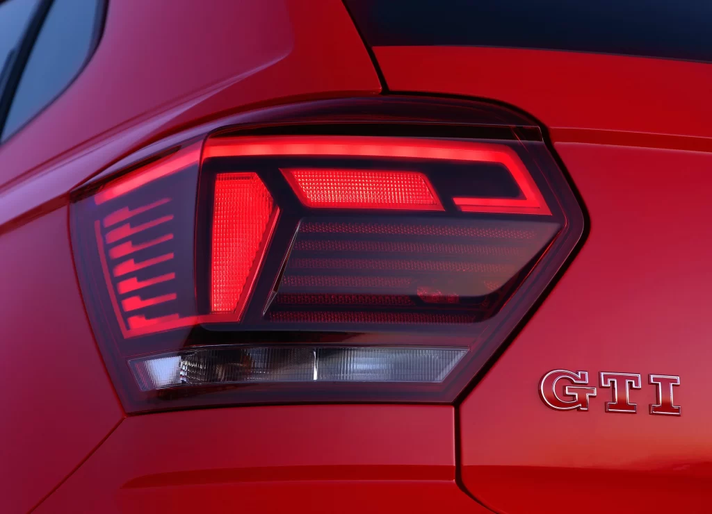 Red Hatchback Tail Light Detail