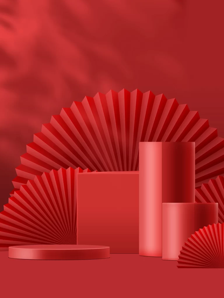 Red Layered 3D Background