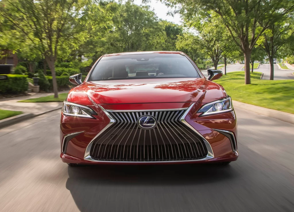 Red Lexus Sedan Front Grille View
