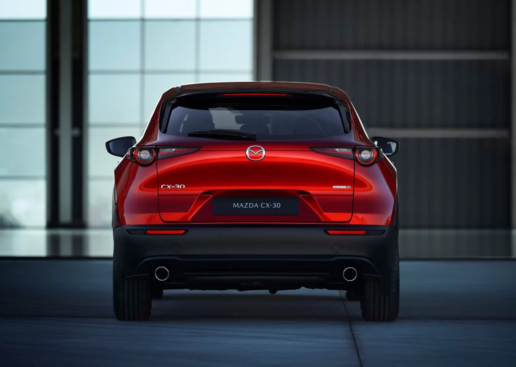 Red Mazda CX-30 Showroom Display View