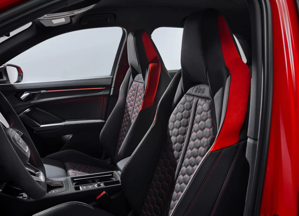 Red Sports Car Interior Bucket Seats View
