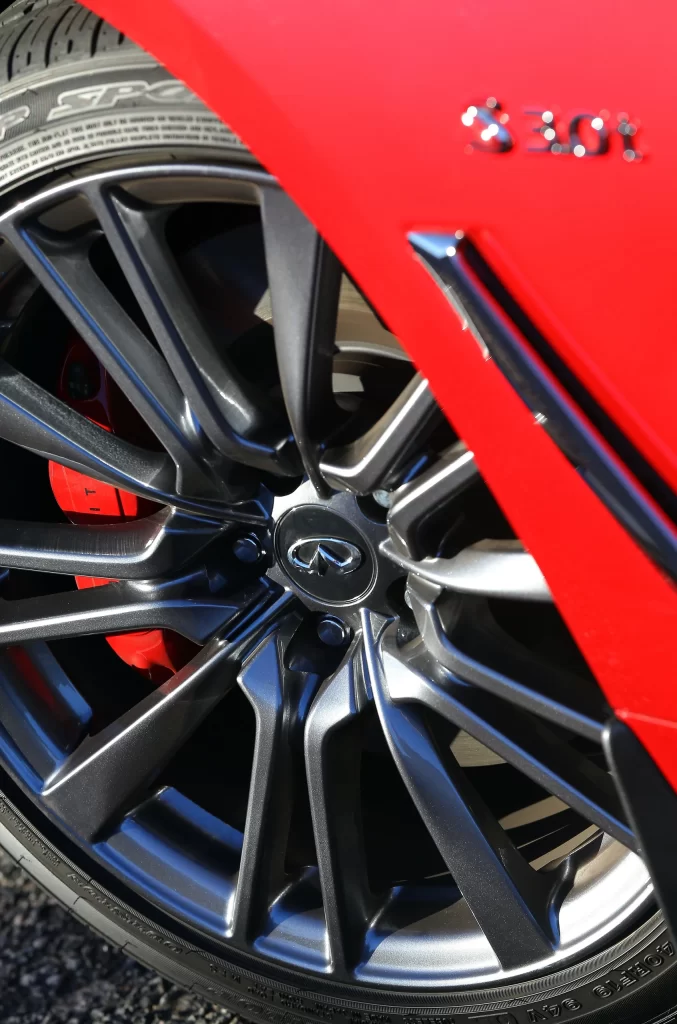 Red Sports Car Wheel Spoke Detail