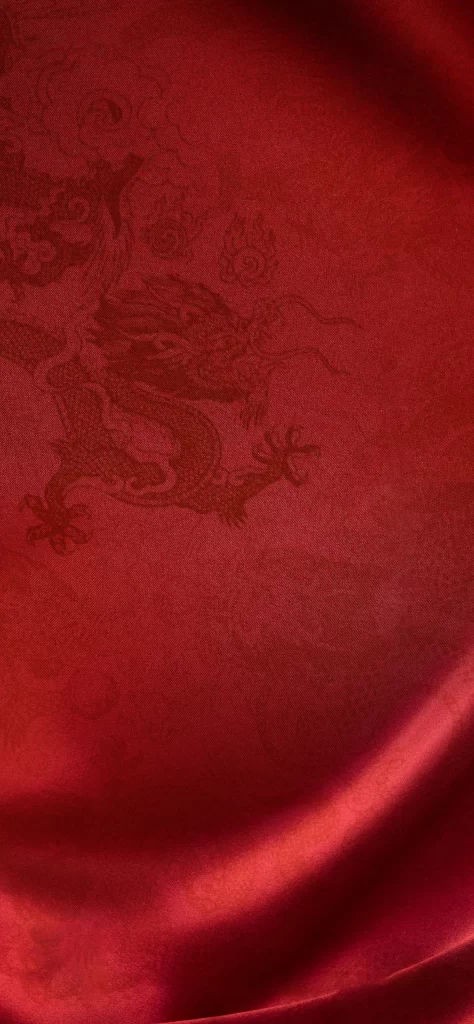 Red Silk Dragon Embroidery