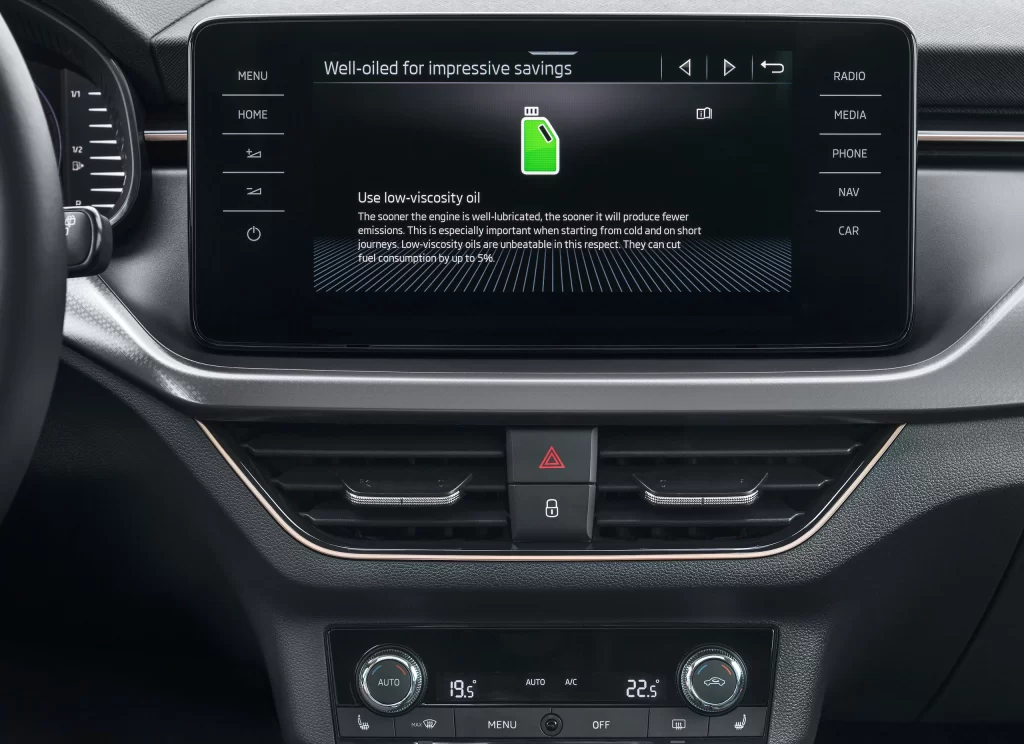 Sedan Dashboard Display Screen Interior View