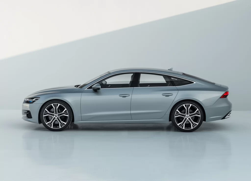Silver Audi Sedan Studio Side View