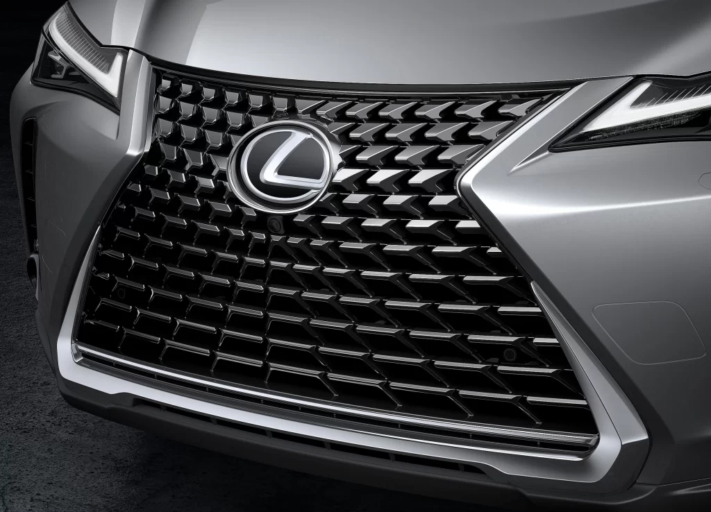 Silver Lexus SUV Spindle Grille Front View