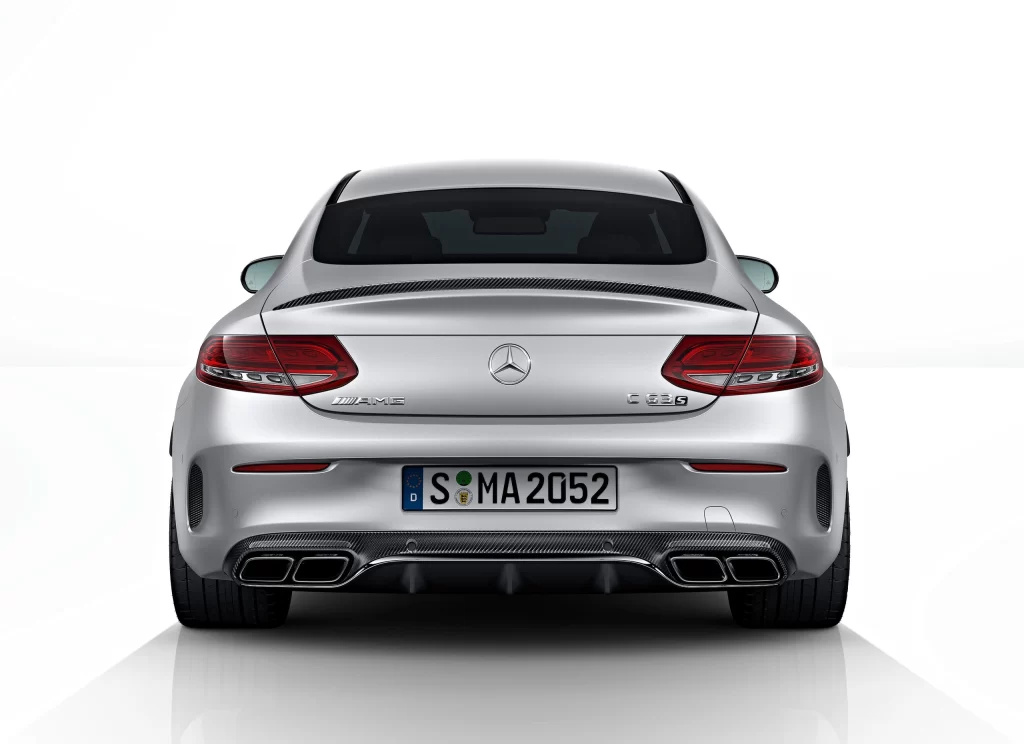 Silver Mercedes Benz Sports Car Rear View