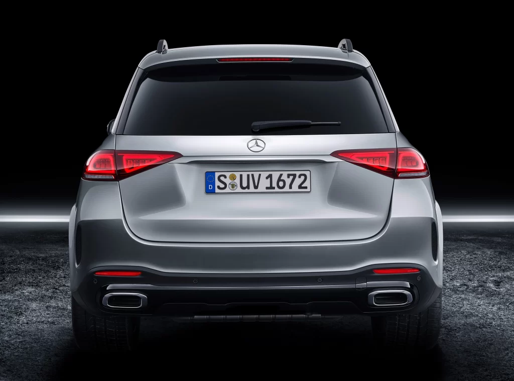 Silver Mercedes SUV Rear View Detail