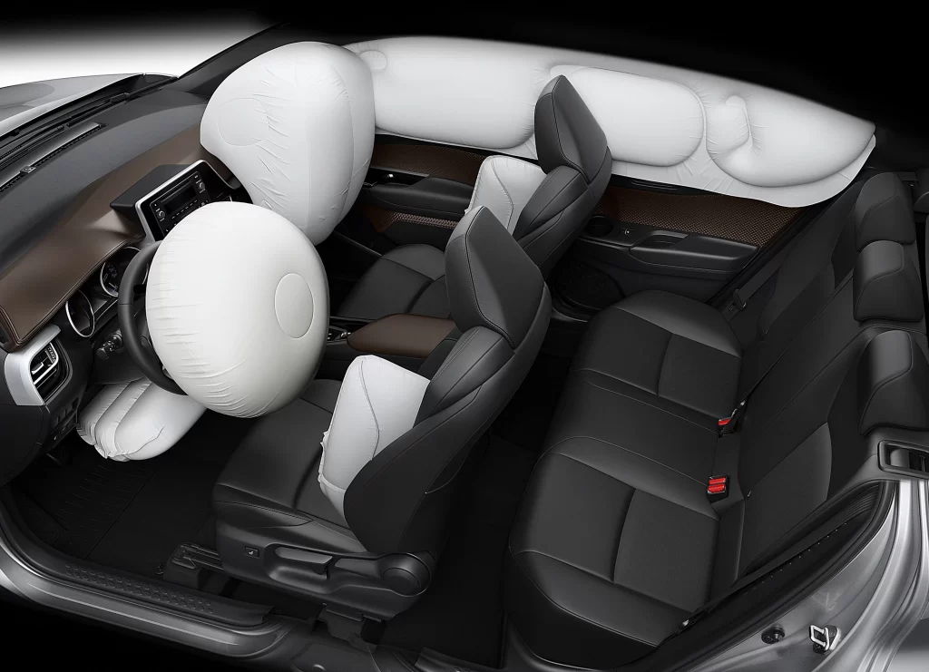 Silver SUV Airbag Interior View