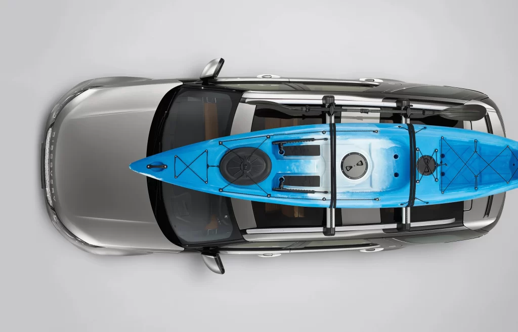 Silver SUV Kayak Roof Rack Top View