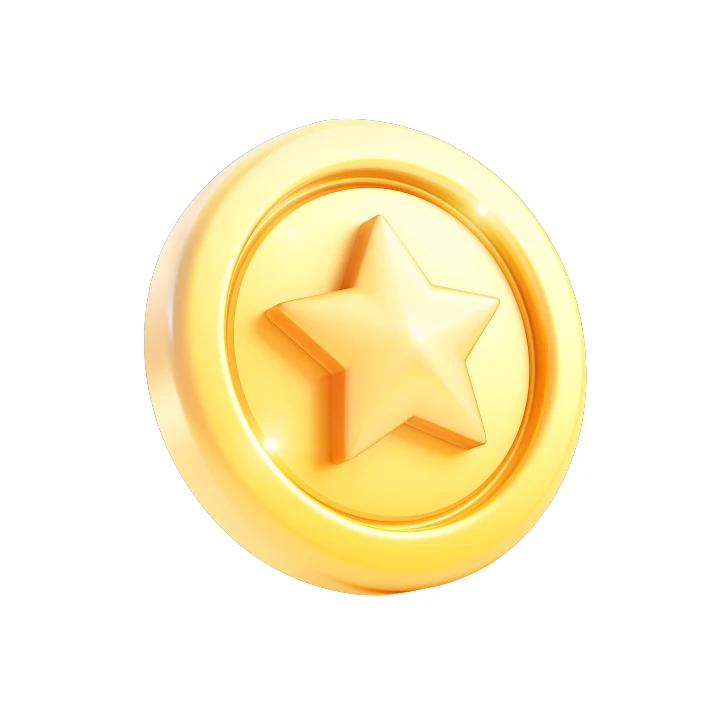 Single Gold Star Coin