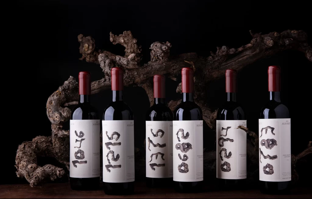Six Wine With Unique Labels Bottle
