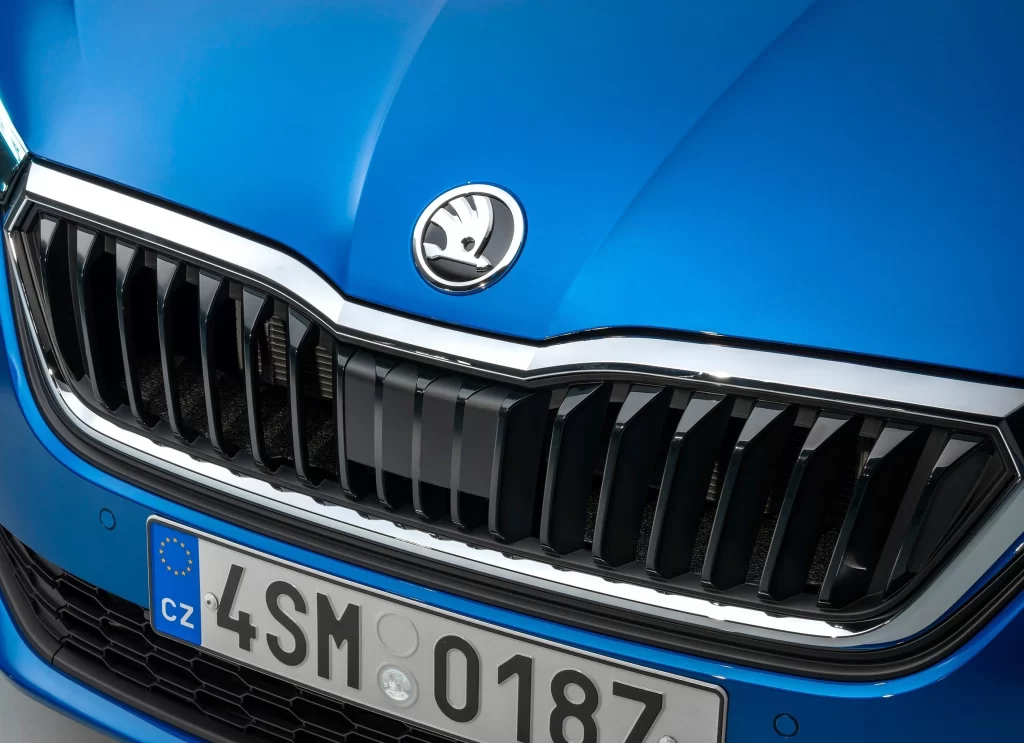 Skoda Front View Blue Car Photography