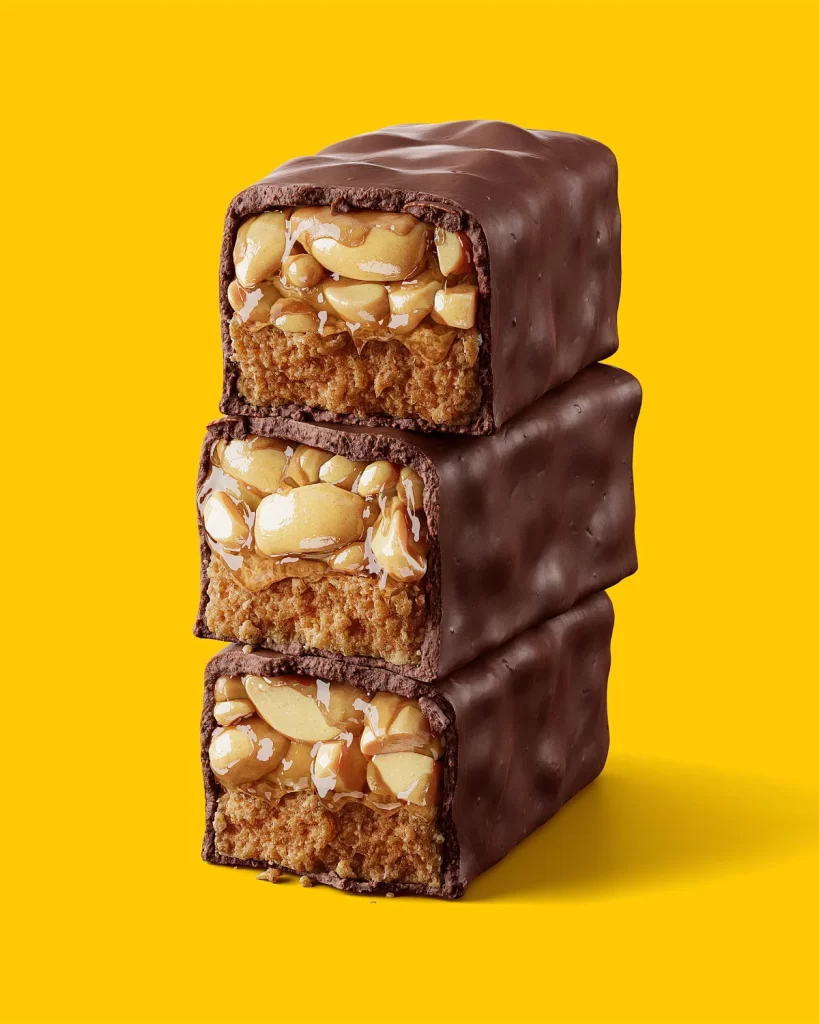 Snickers Candy Bars Stacked Cross Section
