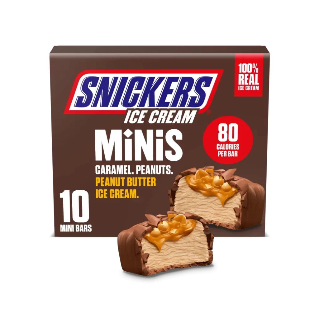 Snickers Ice Cream Minis Caramel Peanut Butter Packaging