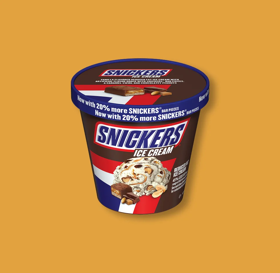 Snickers Ice Cream Pint Container Packaging