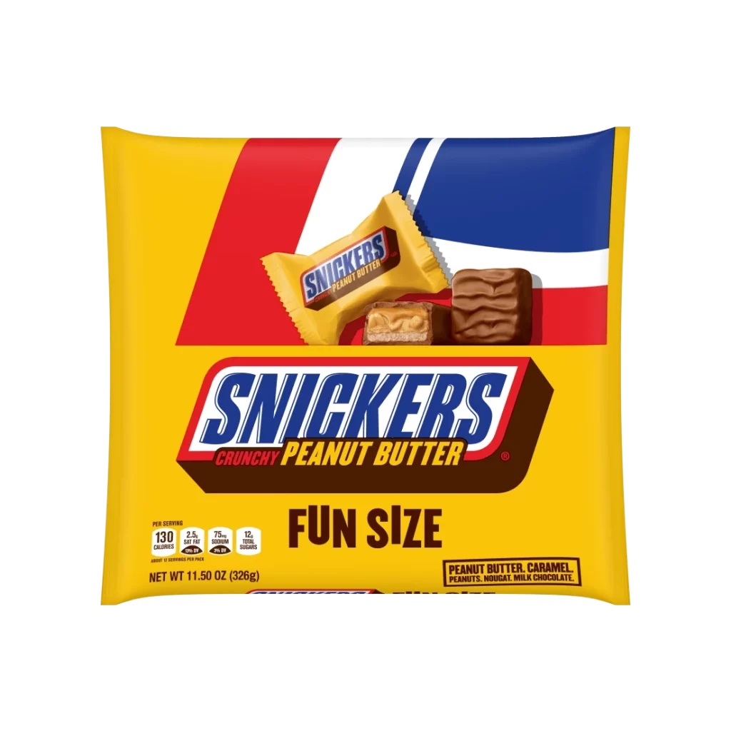 Snickers Peanut Butter Fun Size Candy Bars Packaging