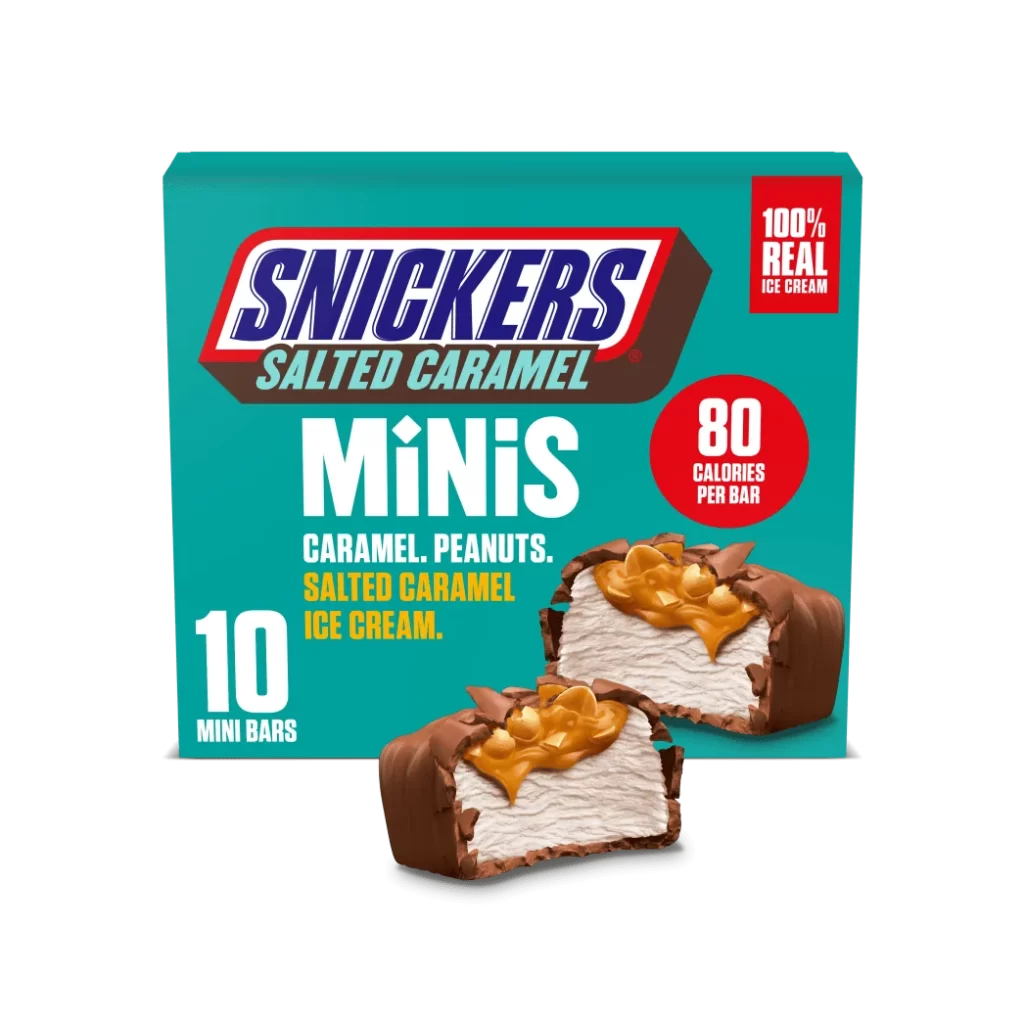 Snickers Salted Caramel Mini Ice Cream Bars Packaging