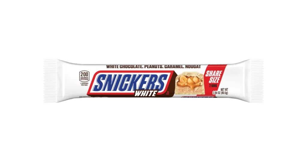 Snickers White Chocolate Candy Bar Packaging