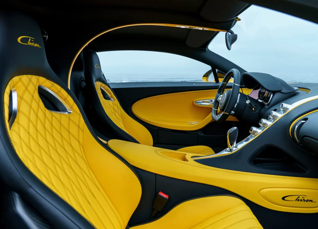 Sports Car Interior Yellow Bucket Seats