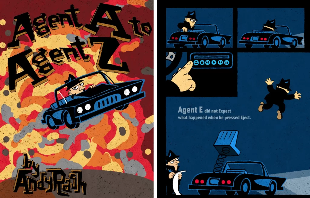 Spy Car Chase Agent A to Z Book Spread