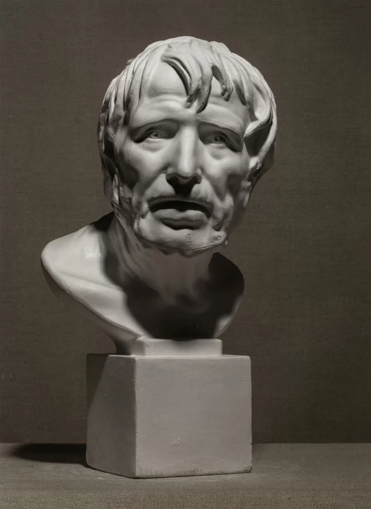 Stern Face Plaster Bust Front View