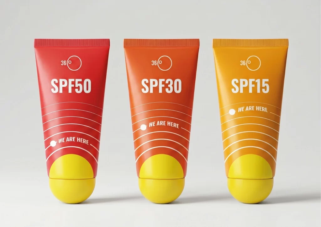 Sunscreen Lotions With Different Spf Levels Tube
