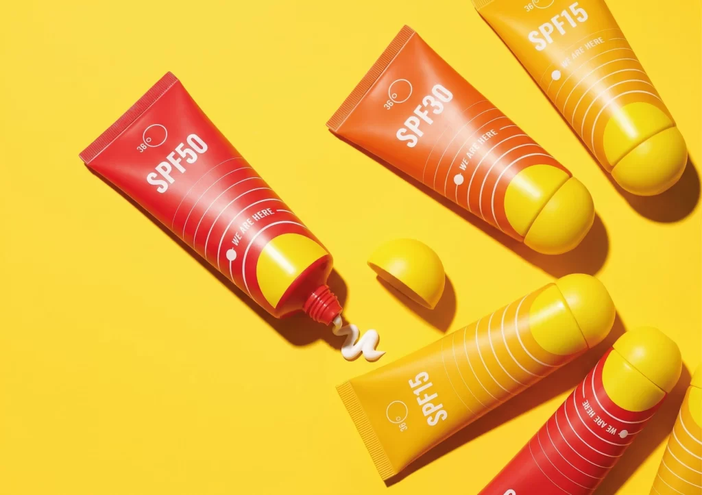 Sunscreen Lotions With Spf Labels Tube