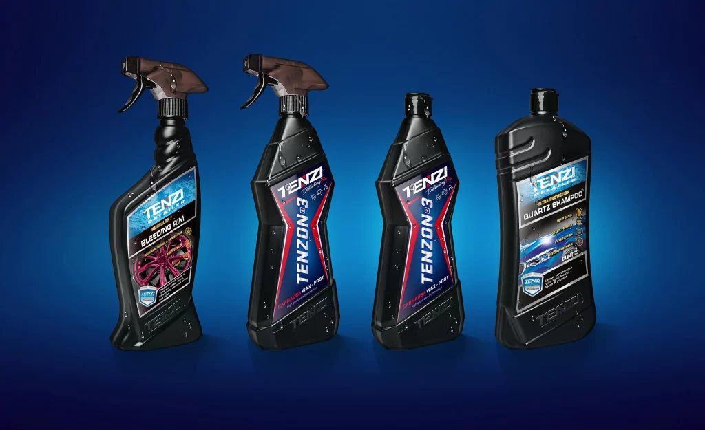 TENZI Cleaning Spray Bottle Black Blue Packaging