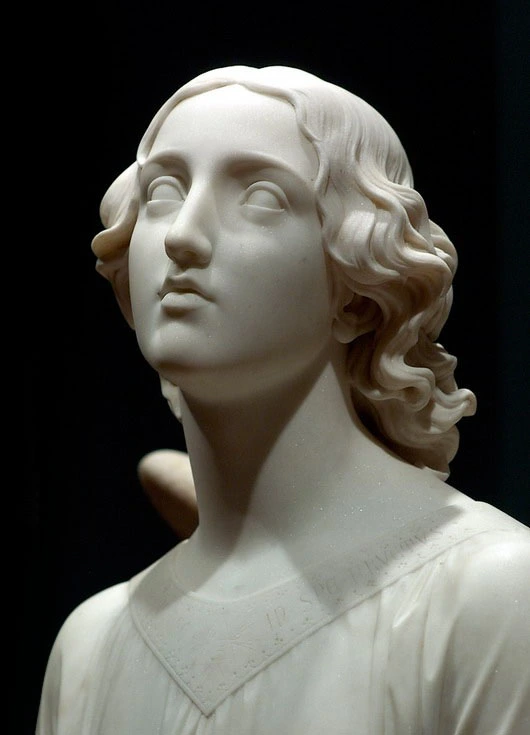 Marble Human Figure Flowing Hair