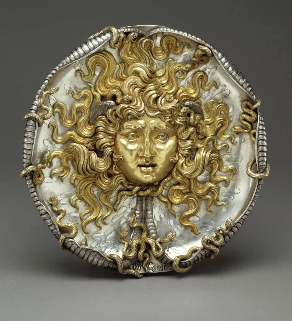 Gold Face Medallion Sculpture