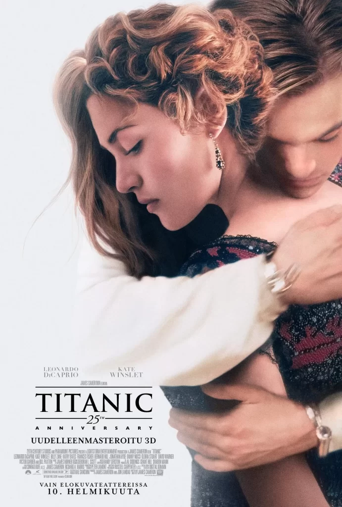 Titanic Movie Poster Black White Anniversary View