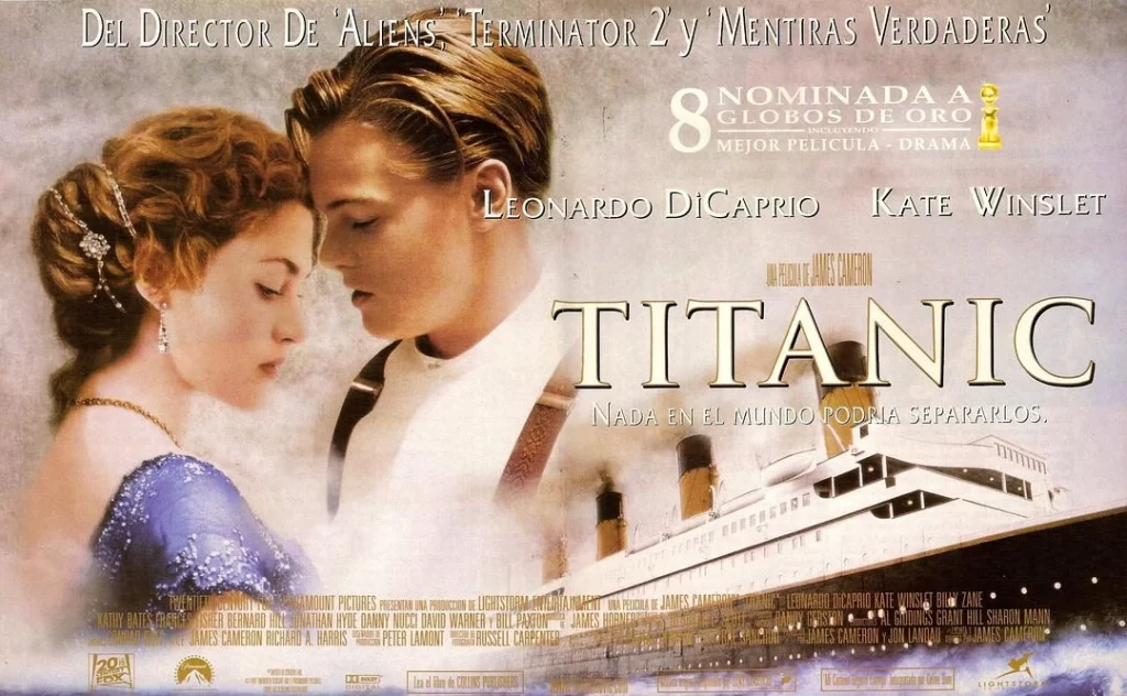 Titanic Movie Poster Blue Gold Classic View
