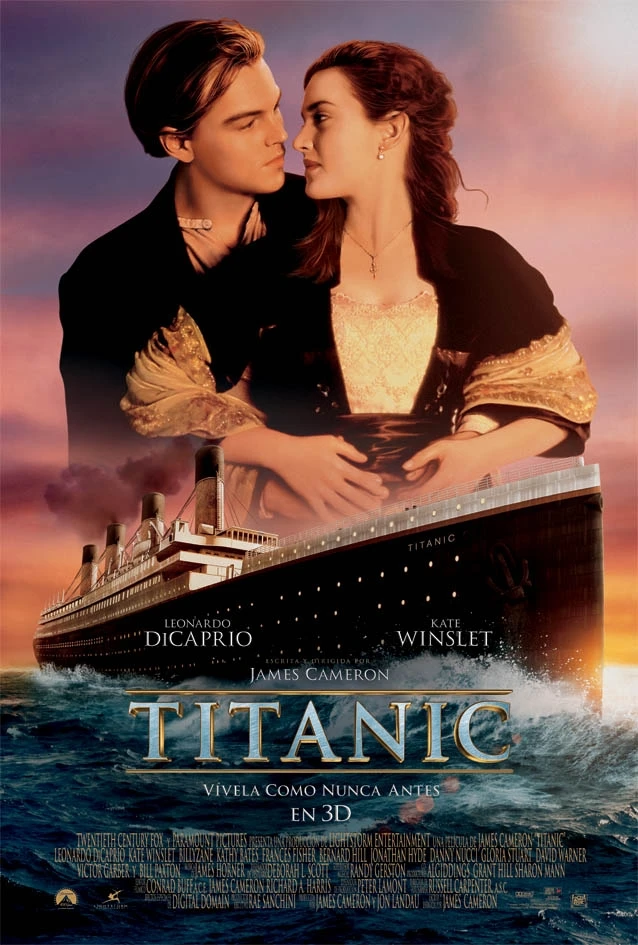 Titanic Movie Poster Blue Orange Sunset View