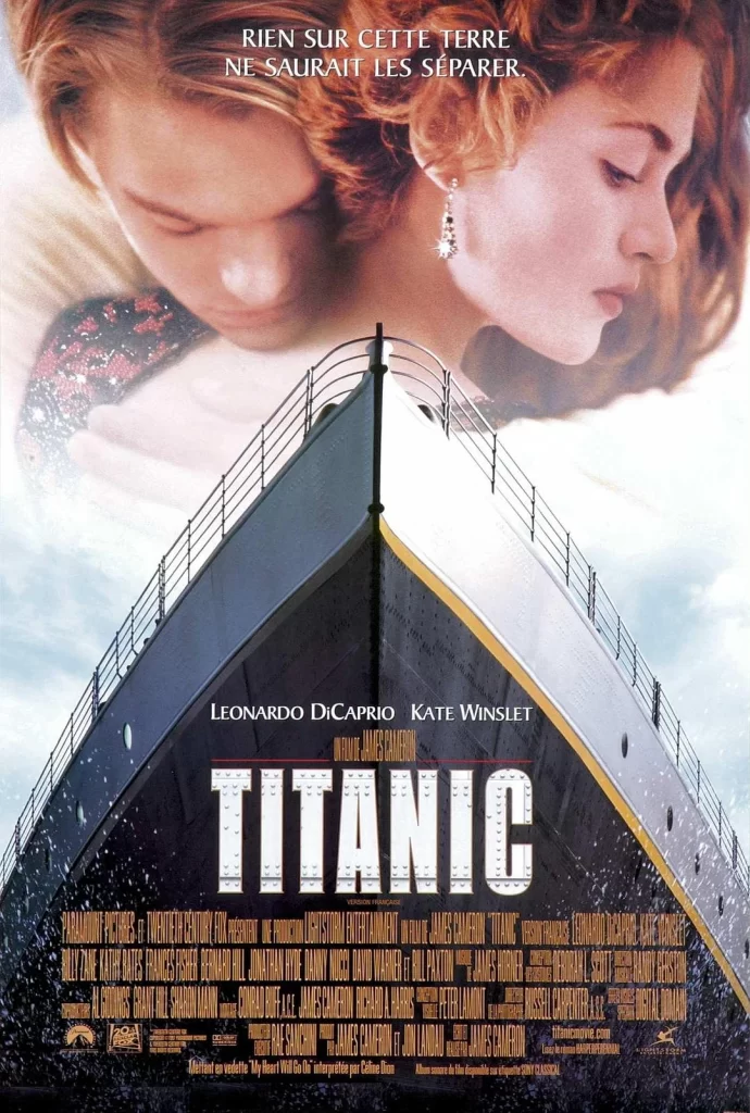 Titanic Movie Poster Blue Top Credit View