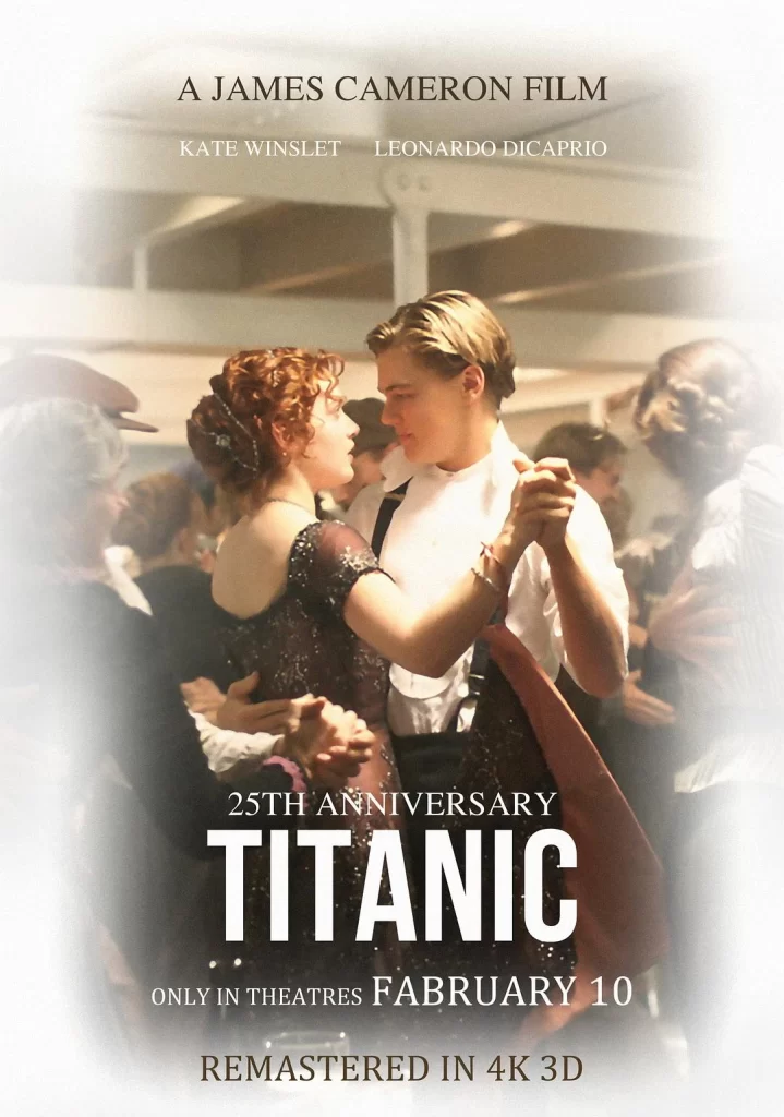 Titanic Movie Poster Warm Brown Portrait View