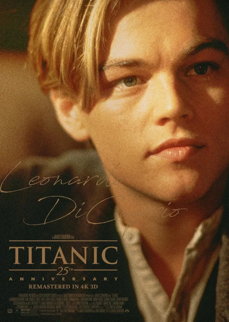 Titanic Movie Poster Warm Cursive Billing View