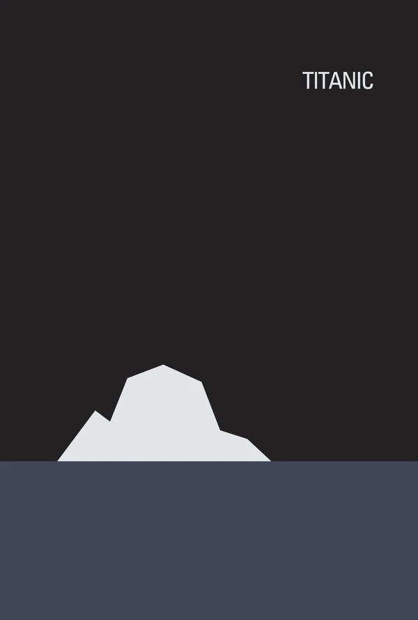 Titanic Ship Poster Dark Silhouette View