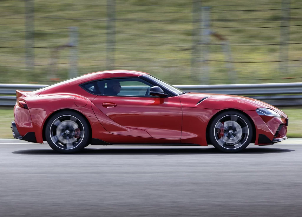 Toyota Supra Side View Red Car Photography