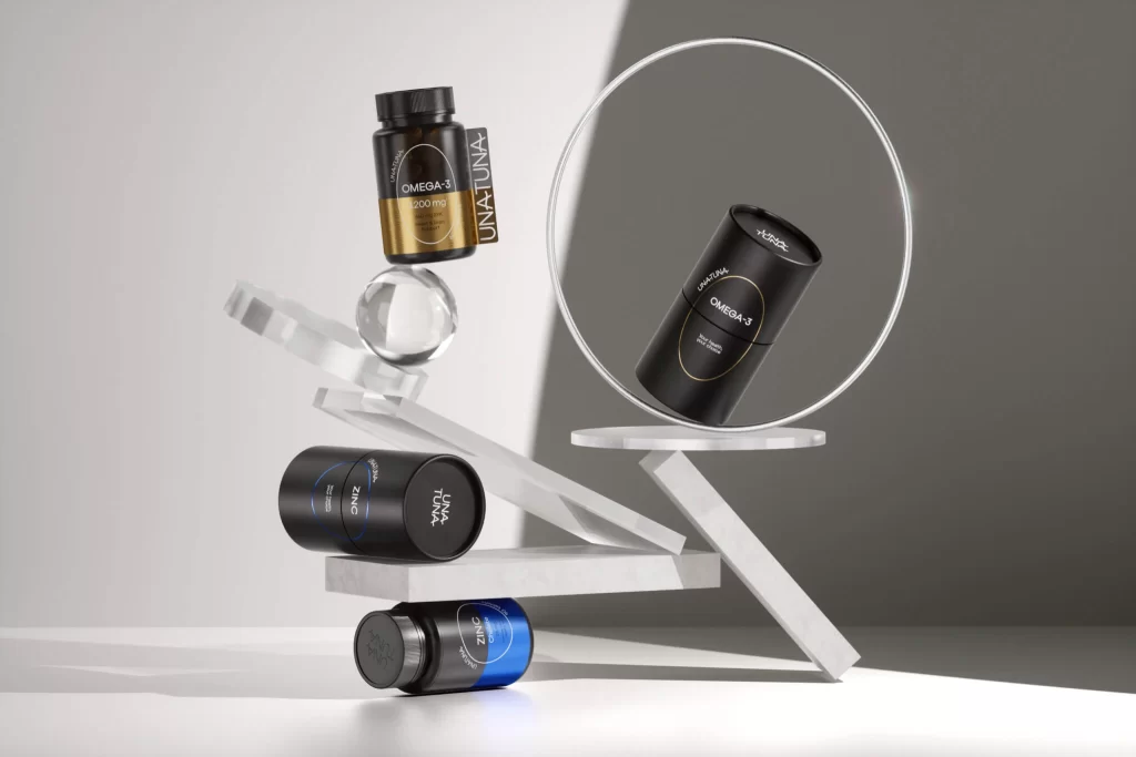 Una-Tuna Omega-3 supplement Bottle