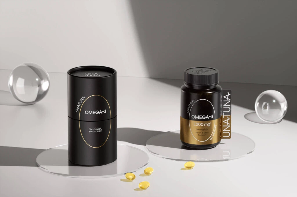 Unatuna Omega-3 supplement Jar