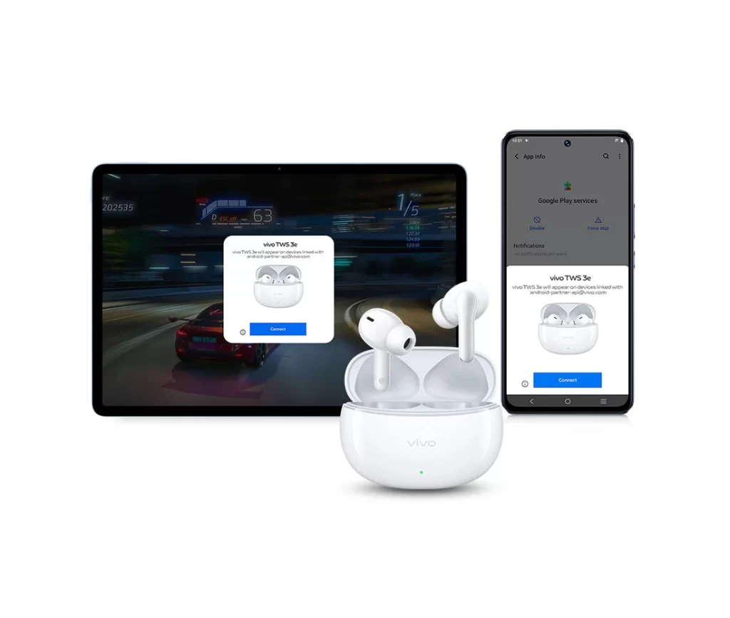 Vivo Tablet Phone Earbuds Connect Screen