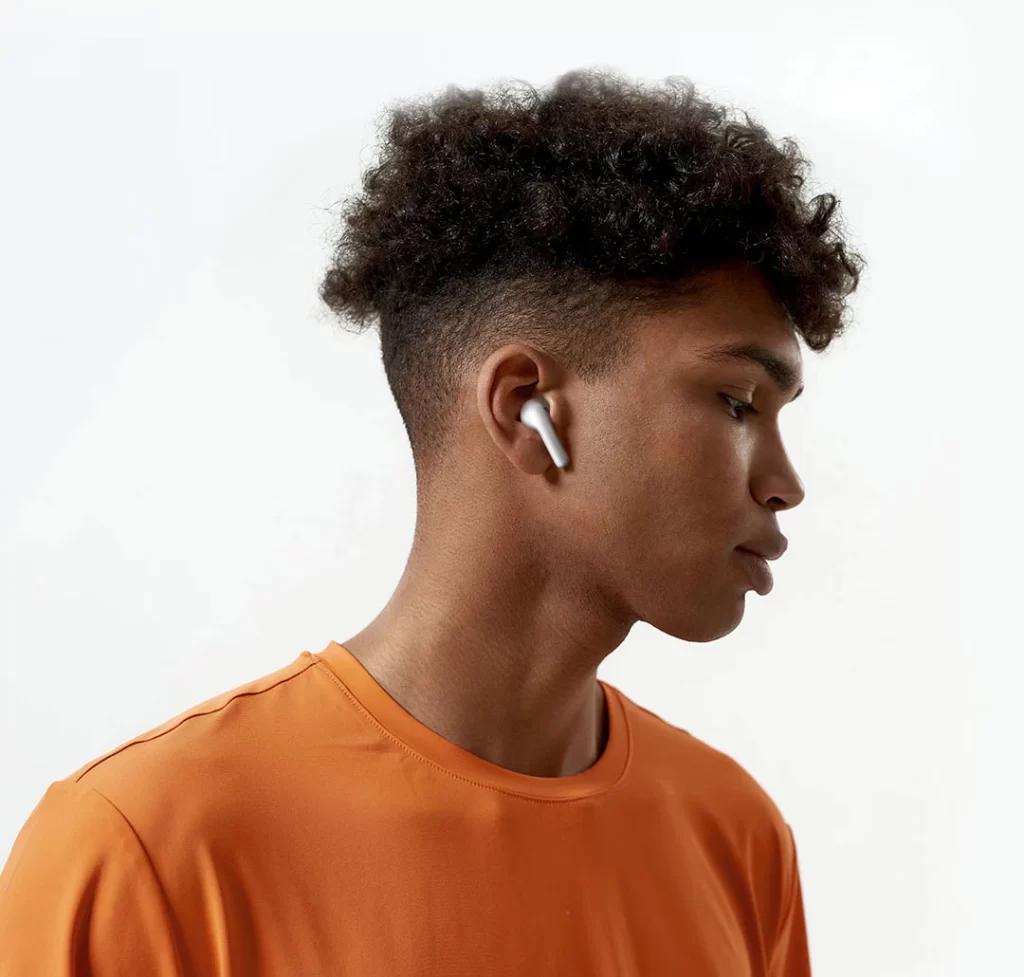 Vivo Earbuds White Worn Photography