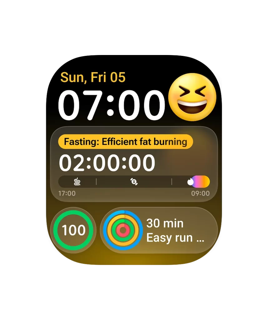 Vivo Smartwatch Fasting Timer Clock Face UI