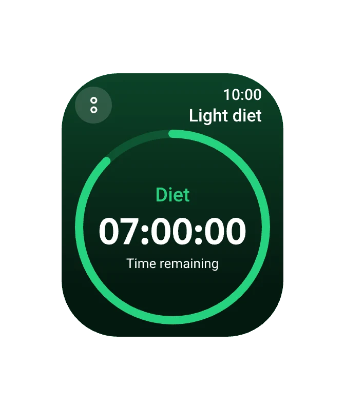 Vivo Smartwatch Diet Timer Screen UI