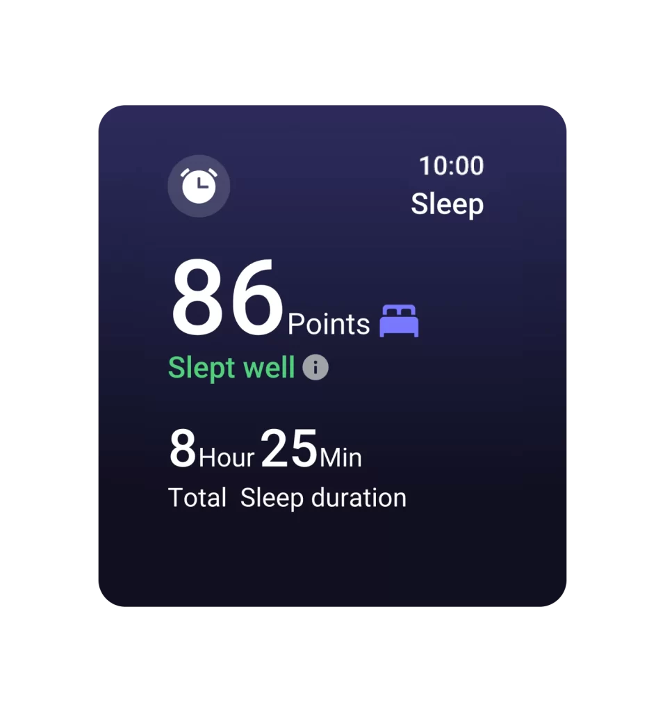 Vivo Smartwatch Sleep Score Screen UI