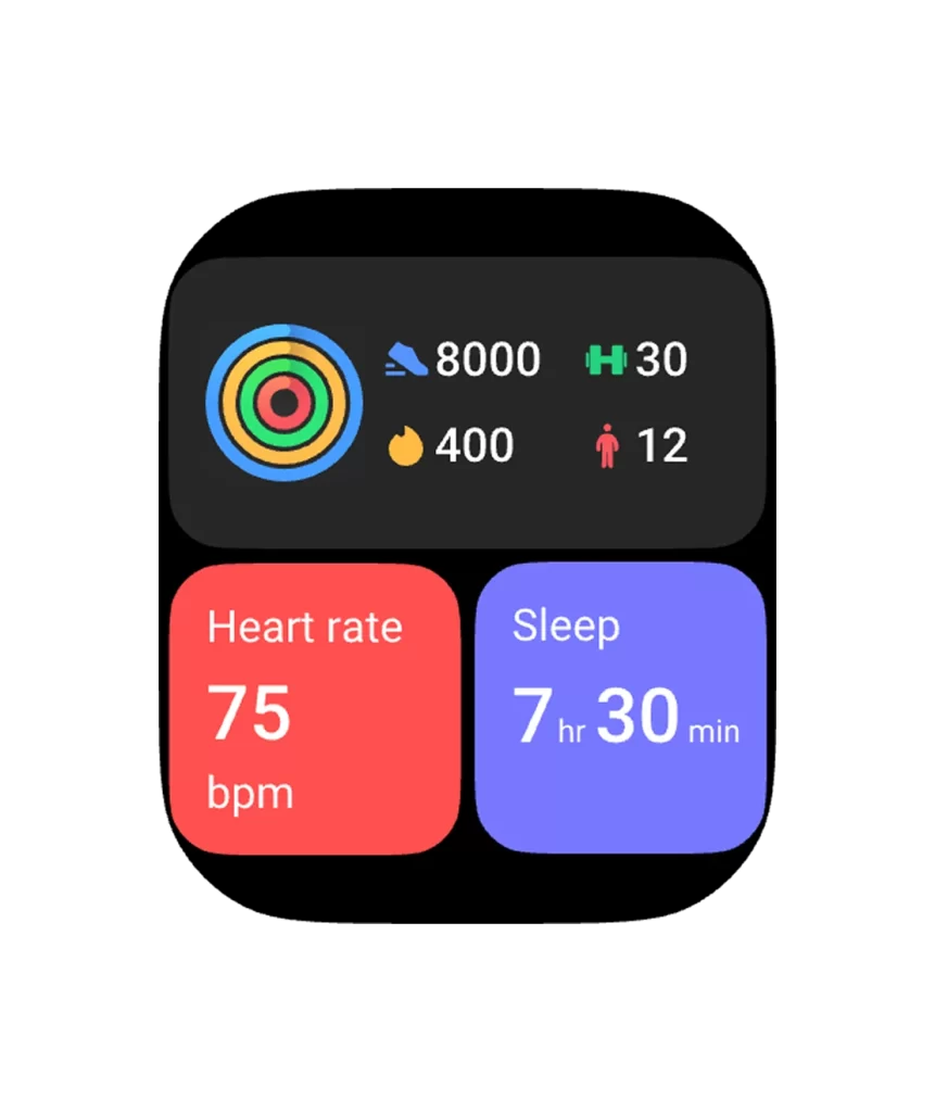 Vivo Smartwatch Health Metrics Screen UI